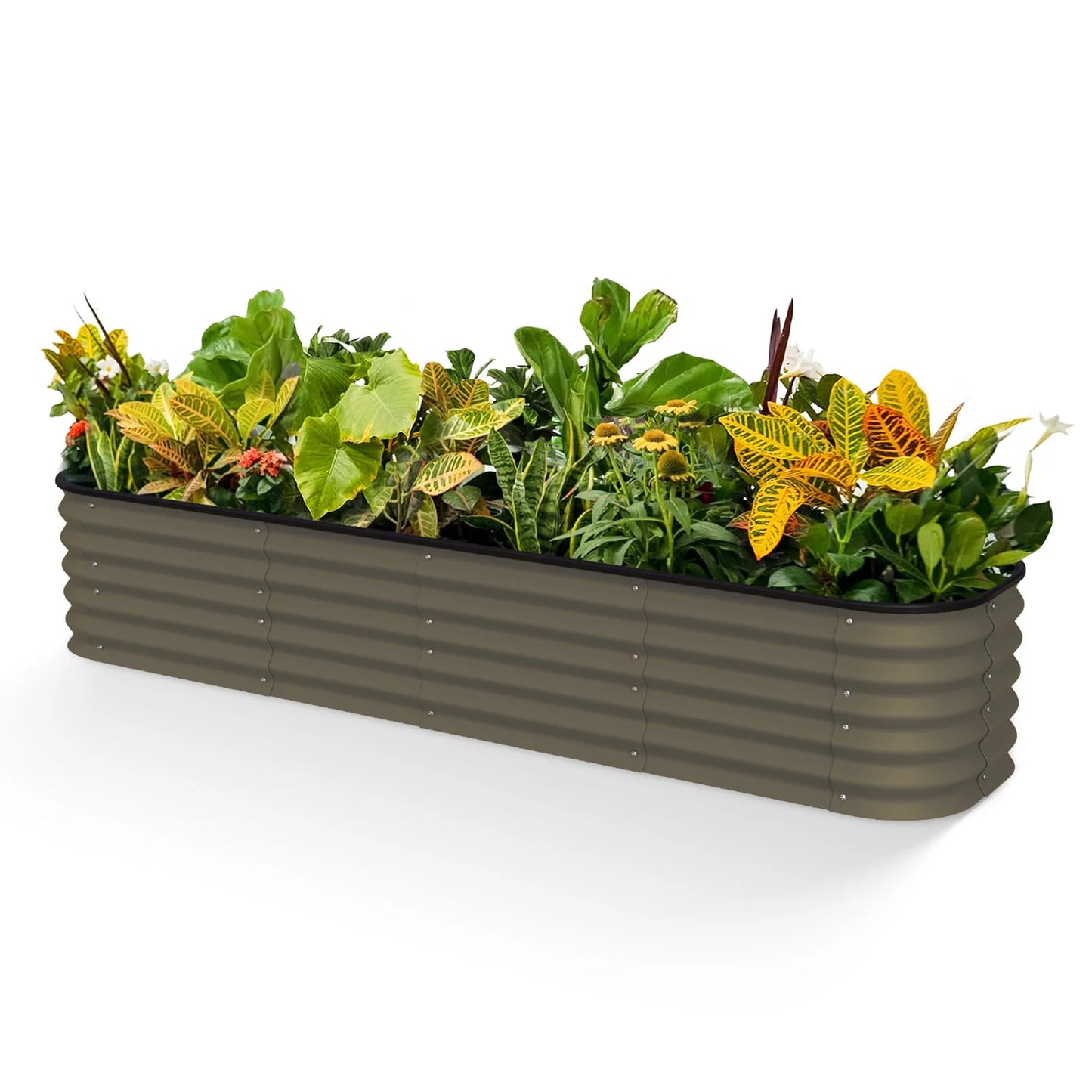 80cm Tall Large Galvanized Steel DIY Garden Pots Finely Worked Planter Use for Backyard Vegetable Fruit Flower Garden