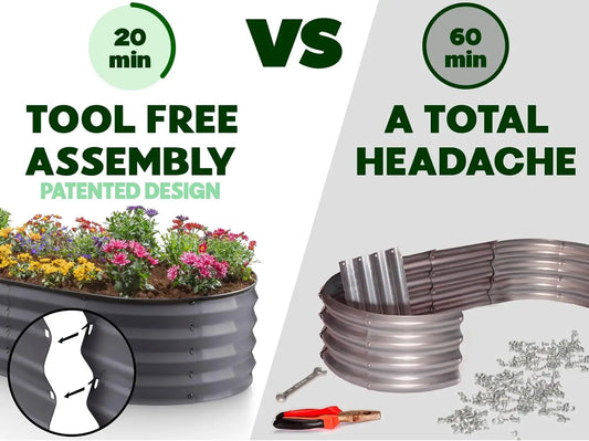 Galvanized Raised Garden Beds Outdoor // 4×2×1 ft (2-Pack) Planter Raised Beds for Gardening, Vegetables, Flowers // Large Metal