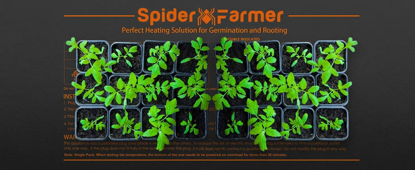 Spider Farmer 20Inch/48Inch Waterproof Seedling Heat Mat Kit Digital Thermostat Combo Set for Indoor Plants Hydroponics