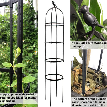 6ft Garden Obelisk Trellis for Climbing Plants-Rustproof Metal Pipe with Heavy Duty Plastic Coated, Garden Outdoor Indoor Potted