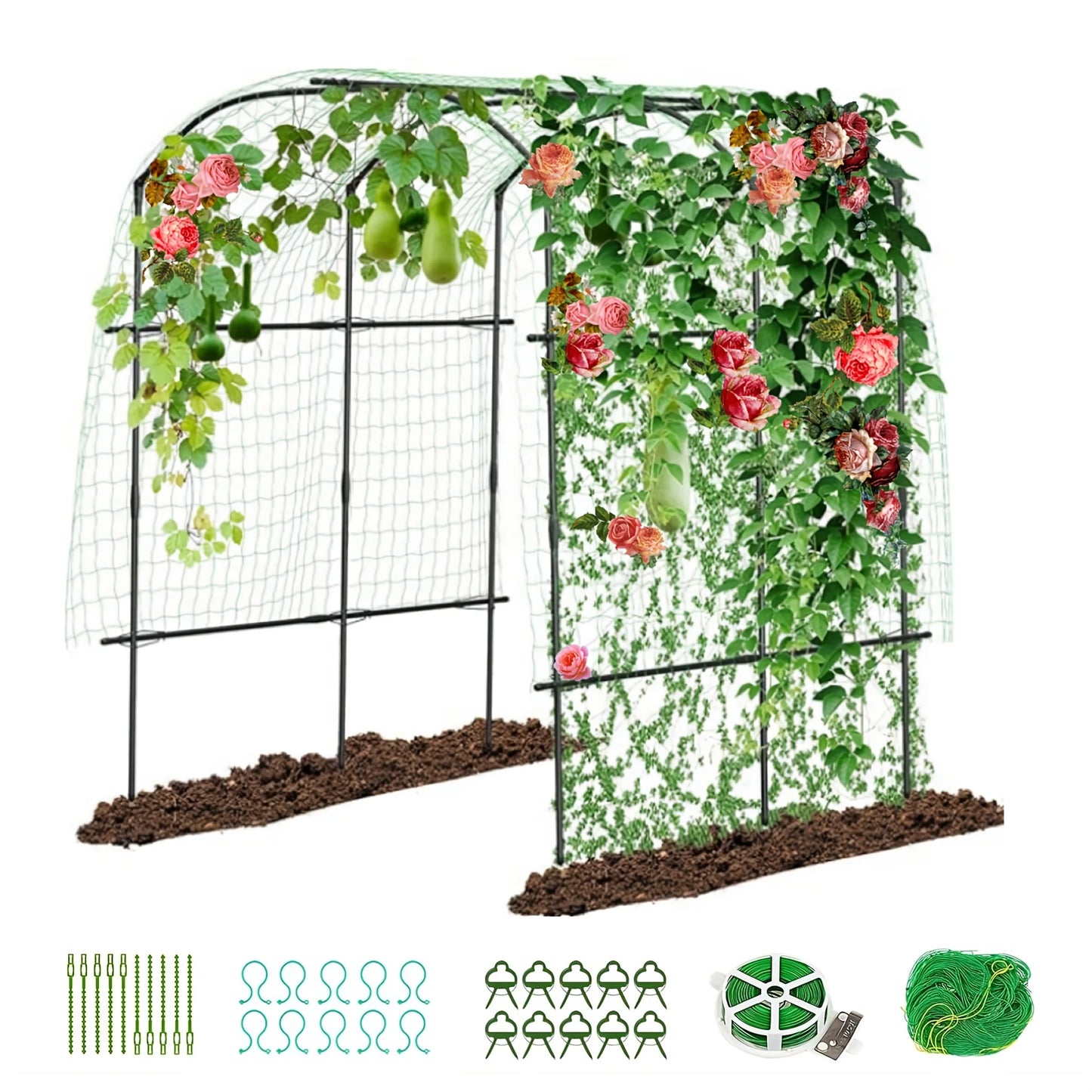 Tall Garden Arch Trellis for Climbing Plants, 87in Tall  Plant Support Trellis Archway for Climbing Vine Vegetable/Fruit