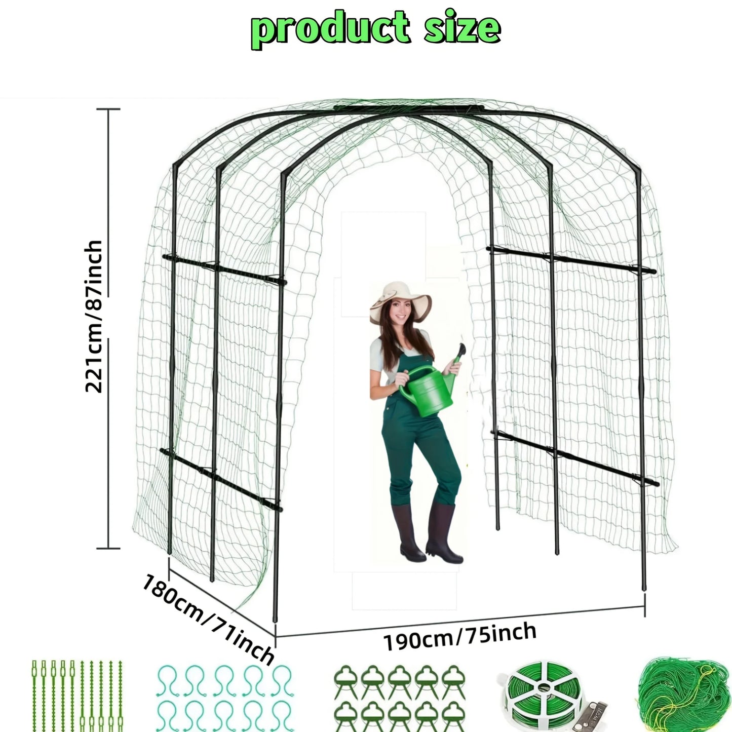 Tall Garden Arch Trellis for Climbing Plants, 87in Tall  Plant Support Trellis Archway for Climbing Vine Vegetable/Fruit