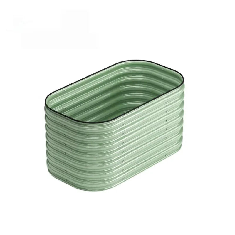Modular Corrugated Stainless Steel Durable Powder Coated Modern Raised Garden Bed Flower Pot Outdoor Planter Eco-friendly Home