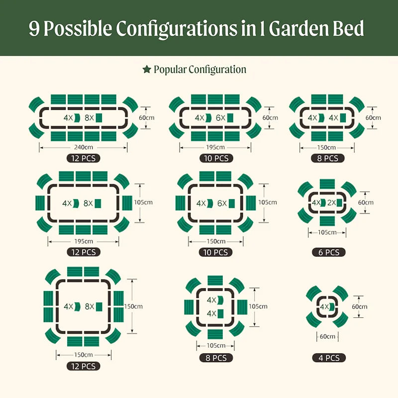 17" Tall Galvanized Steel Eco-Friendly Durable Outdoor Raised Garden Bed Easy Installation Powder-Coated Growing Flowers Herbs