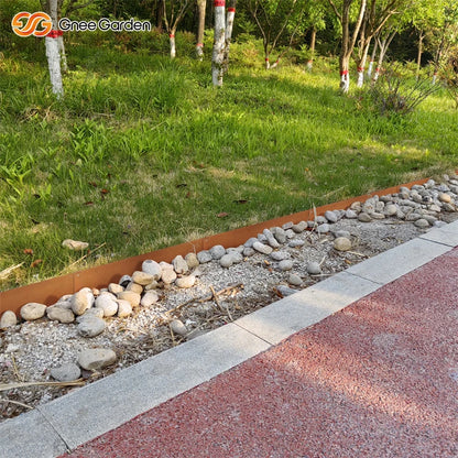 6 Inch Weathering Rust Corten Steel Garden Bed Edging 180 Degree Top Bend 6 Pieces Sturdy Border for Lawns