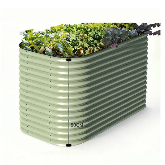 80cm Tall Large Galvanized Steel DIY Garden Pots Finely Worked Planter Use for Backyard Vegetable Fruit Flower Garden