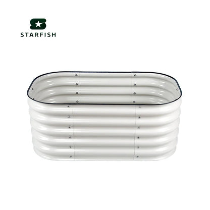 High Quality Extra Tall Oval Raised Garden Bed Large Outdoor Galvanized Vegetable Planter Powder Coating Finish for Floor Usage