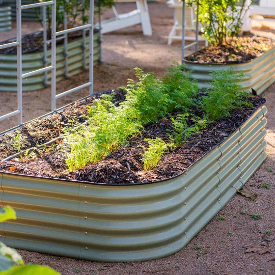 High Quality Extra Tall Oval Raised Garden Bed Large Outdoor Galvanized Vegetable Planter Powder Coating Finish for Floor Usage
