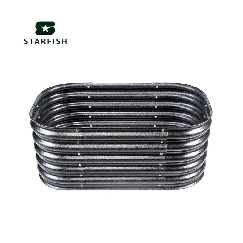 Modular Corrugated Stainless Steel Durable Powder Coated Modern Raised Garden Bed Flower Pot Outdoor Planter Eco-friendly Home