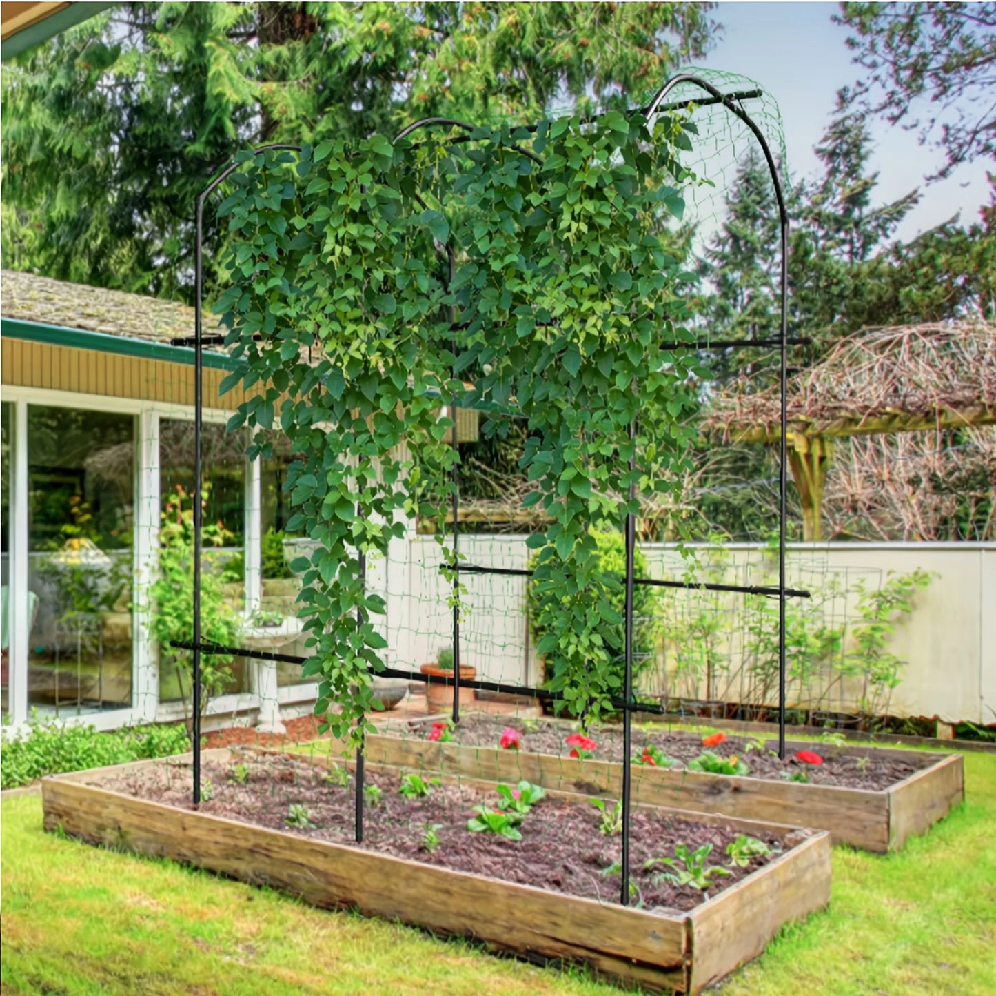 Tall Garden Arch Trellis for Climbing Plants, 87in Tall  Plant Support Trellis Archway for Climbing Vine Vegetable/Fruit