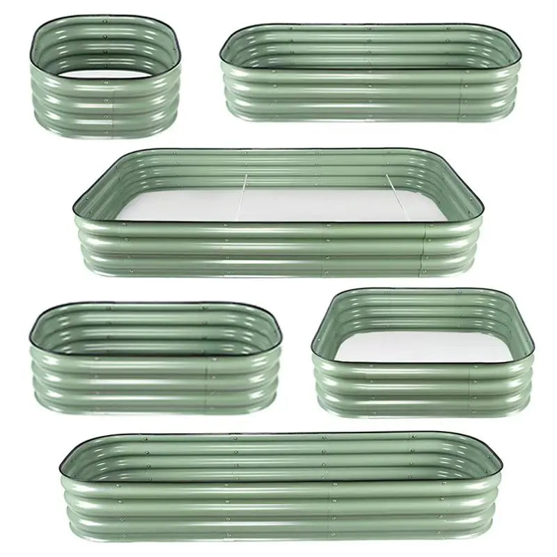 Modular Corrugated Stainless Steel Durable Powder Coated Modern Raised Garden Bed Flower Pot Outdoor Planter Eco-friendly Home