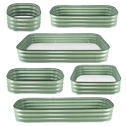 Modular Corrugated Stainless Steel Durable Powder Coated Modern Raised Garden Bed Flower Pot Outdoor Planter Eco-friendly Home