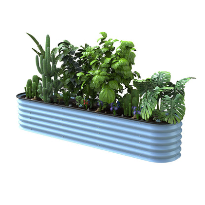 80cm Tall Large Galvanized Steel DIY Garden Pots Finely Worked Planter Use for Backyard Vegetable Fruit Flower Garden