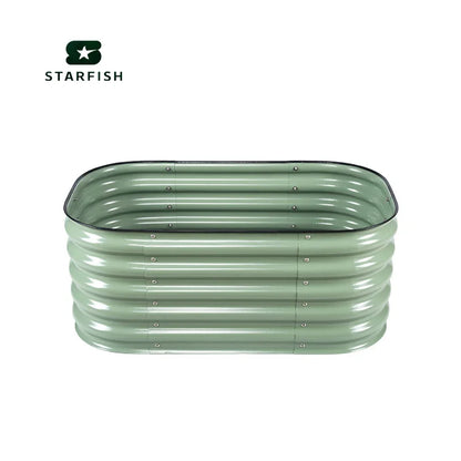 High Quality Extra Tall Oval Raised Garden Bed Large Outdoor Galvanized Vegetable Planter Powder Coating Finish for Floor Usage