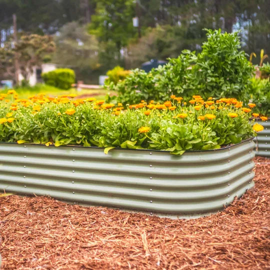 High Quality Extra Tall Oval Raised Garden Bed Large Outdoor Galvanized Vegetable Planter Powder Coating Finish for Floor Usage