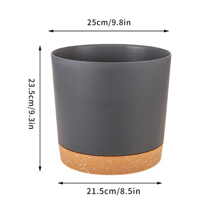 Plant Pot Large Plastic Flowerpot with Drainage Indoor Plants Bonsai Balcony Potted with Tray Garden Home Decoration