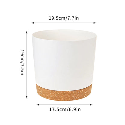 Plant Pot Large Plastic Flowerpot with Drainage Indoor Plants Bonsai Balcony Potted with Tray Garden Home Decoration