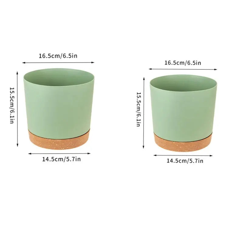 Plant Pot Large Plastic Flowerpot with Drainage Indoor Plants Bonsai Balcony Potted with Tray Garden Home Decoration
