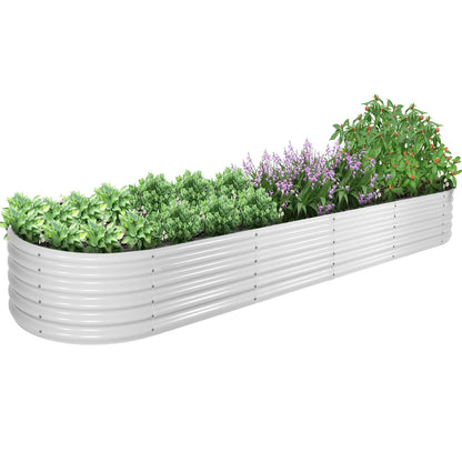 12X3X1.5 ft Galvanized Raised Garden Beds Outdoor, Oval Extra Large Planter Box for Vegetables Flowers, Anti-Rust & Easy-Setup