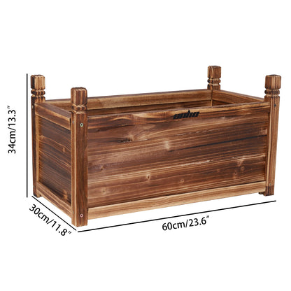 Raised Garden Bed Flower or Vegetable Planter Window Mounted Plant Box for Garden, Yard Wood Box for Planting