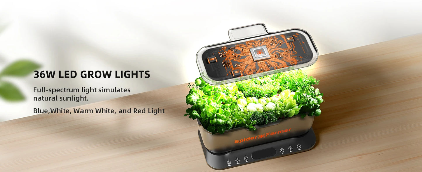 Spider Farmer 2025 New Smart G12 Hydroponics Growing System for Indoor Seedling Veg Bloom Flower Plants Hydroponics