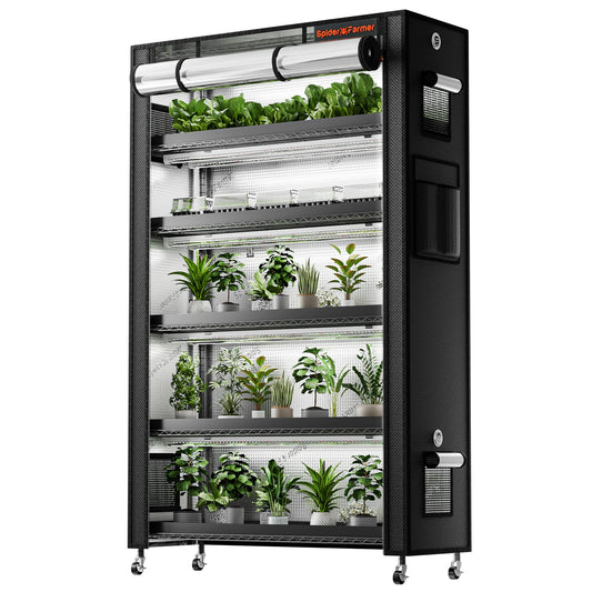 Spider Farmer 2025 New  Plantstand230 Growshelves LED Grow Light 6-Layer W/Metal Plant Stand Trays for Indoor Veg Flower Plants
