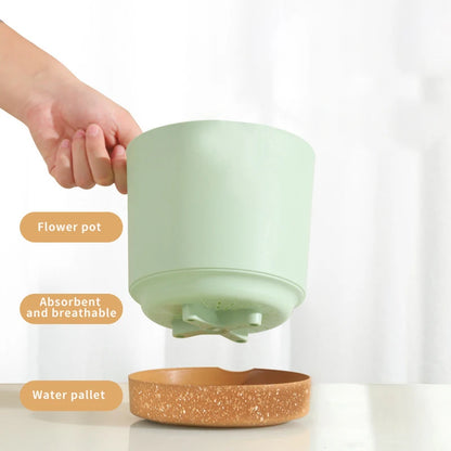 Plant Pot Large Plastic Flowerpot with Drainage Indoor Plants Bonsai Balcony Potted with Tray Garden Home Decoration
