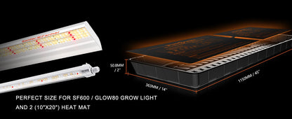 Spider Farmer SF600 Growshelves LED Grow Light 3-Layer W/Metal Plant Stand Trays for Indoor Veg Flower Plants Hydroponics