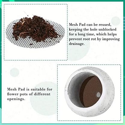 50 Piece Pot Hole Screen Mat, Round Drainage Hole Screen to prevent soil loss, Plant Drainage Screen Gasket, Gardening Supplies