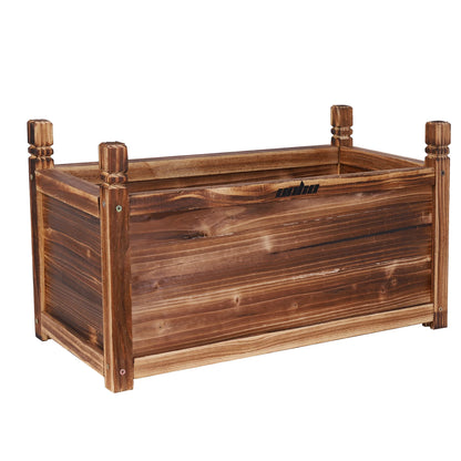 Raised Garden Bed Flower or Vegetable Planter Window Mounted Plant Box for Garden, Yard Wood Box for Planting