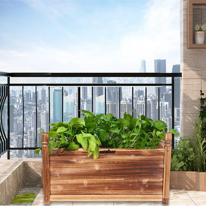 Raised Garden Bed Flower or Vegetable Planter Window Mounted Plant Box for Garden, Yard Wood Box for Planting