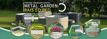 Metal Raised Garden Bed Durable Galvanized Cold Rolled Steel Planter Box  for Planting Outdoor Plants Vegetables