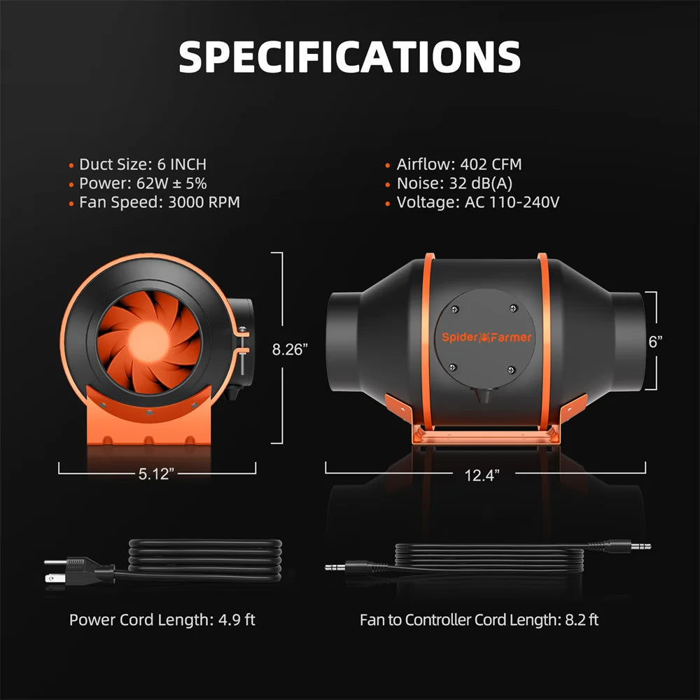 Spider Farmer SF4000 LED Grow Light Kit 4X4FT Grow Tent Kit Carbon Filter System