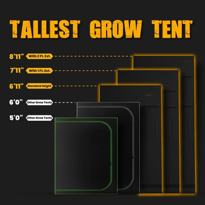 5' x 9' x 6'11 - Extendable! Tallest Indoor Grow Tent