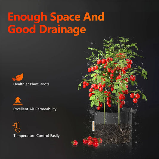 Spider Farmer 5 Gallon / 11 Gallon 5 Pack Grow Bags Garden Aeration Plant Fabric Handle Pots For Indoor Seedling Flower Home