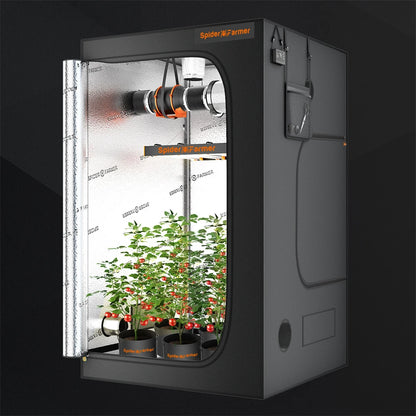 Spider Farmer SF120X120X200CM 4x4x6.5FT Grow Tent Reflective Mylar 1680D Oxford Cloth for Plants Indoor Hydroponics Home Box