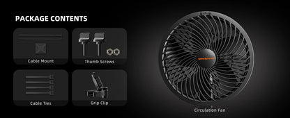 2025 Spider Farmer 6" Grow Tent Clip Fan EC Motor, 10 Speeds Wind Control 10-Level Wide-Angle Oscillation, APP, Waterproof IP54