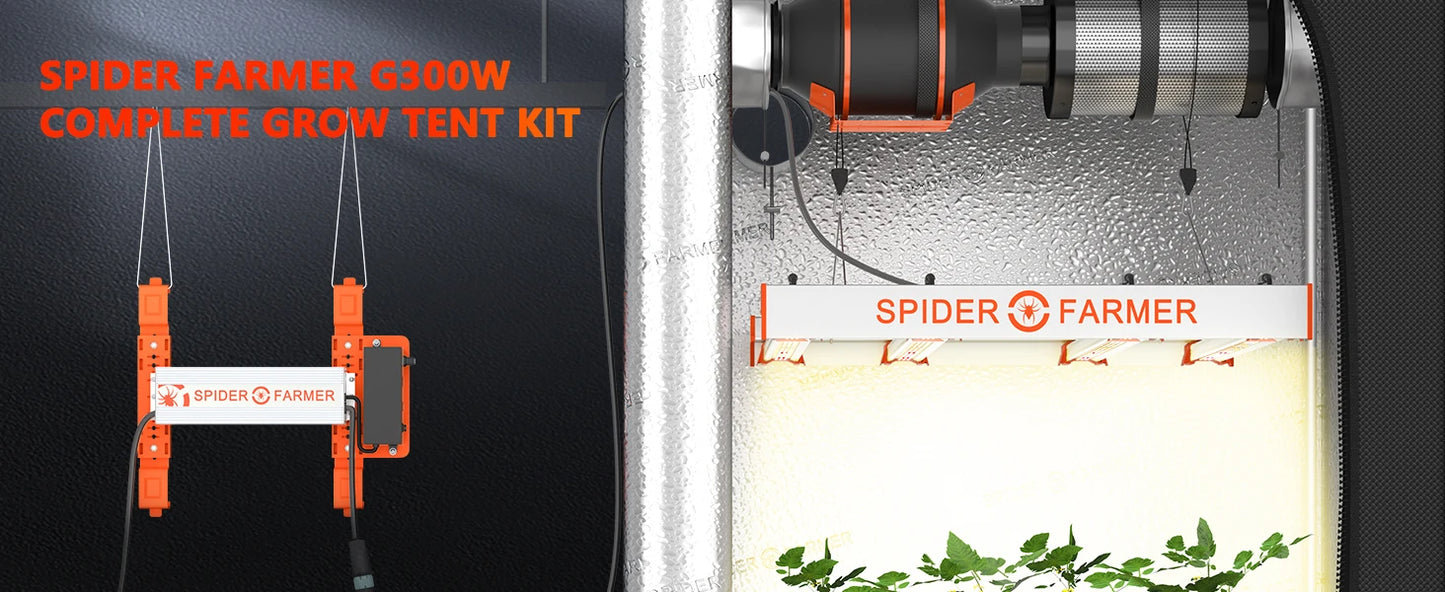 Spider Farmer G3000 LED Grow Light+90x90x180CM Grow Tent Kits with Carbon Filter For Indoor Plants Flowers Hydroponics