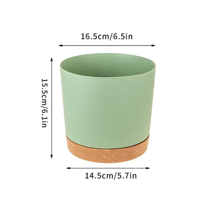 Plant Pot Large Plastic Flowerpot with Drainage Indoor Plants Bonsai Balcony Potted with Tray Garden Home Decoration