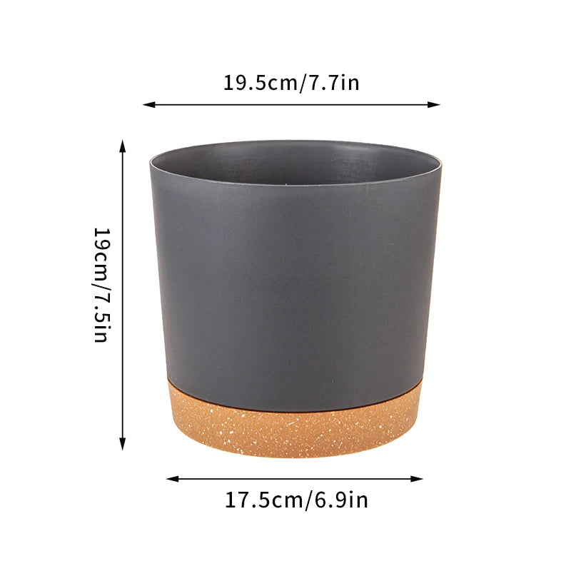 Plant Pot Large Plastic Flowerpot with Drainage Indoor Plants Bonsai Balcony Potted with Tray Garden Home Decoration