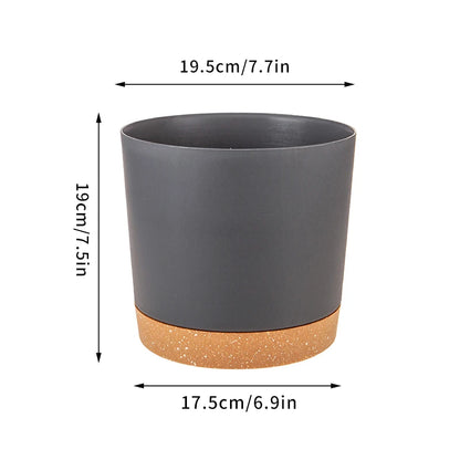 Plant Pot Large Plastic Flowerpot with Drainage Indoor Plants Bonsai Balcony Potted with Tray Garden Home Decoration