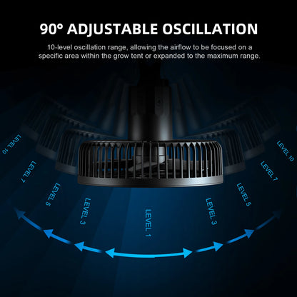 2025 Spider Farmer 6" Grow Tent Clip Fan EC Motor, 10 Speeds Wind Control 10-Level Wide-Angle Oscillation, APP, Waterproof IP54