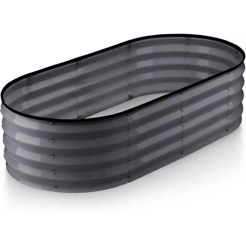 Galvanized Raised Garden Beds Outdoor // 4×2×1 ft Planter Raised Beds for Gardening, Vegetables, Flowers // Large Metal Gard