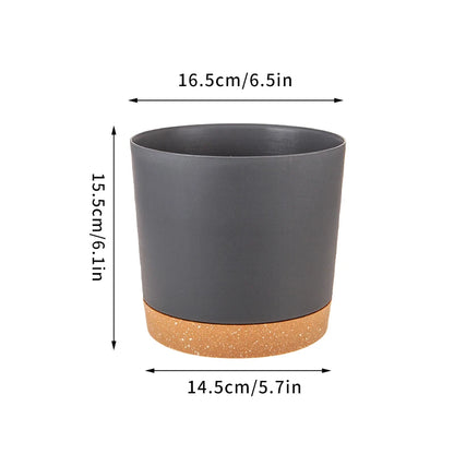 Plant Pot Large Plastic Flowerpot with Drainage Indoor Plants Bonsai Balcony Potted with Tray Garden Home Decoration