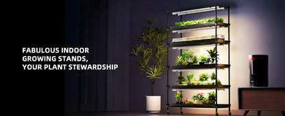 Spider Farmer 2025 New  Plantstand230 Growshelves LED Grow Light 6-Layer W/Metal Plant Stand Trays for Indoor Veg Flower Plants
