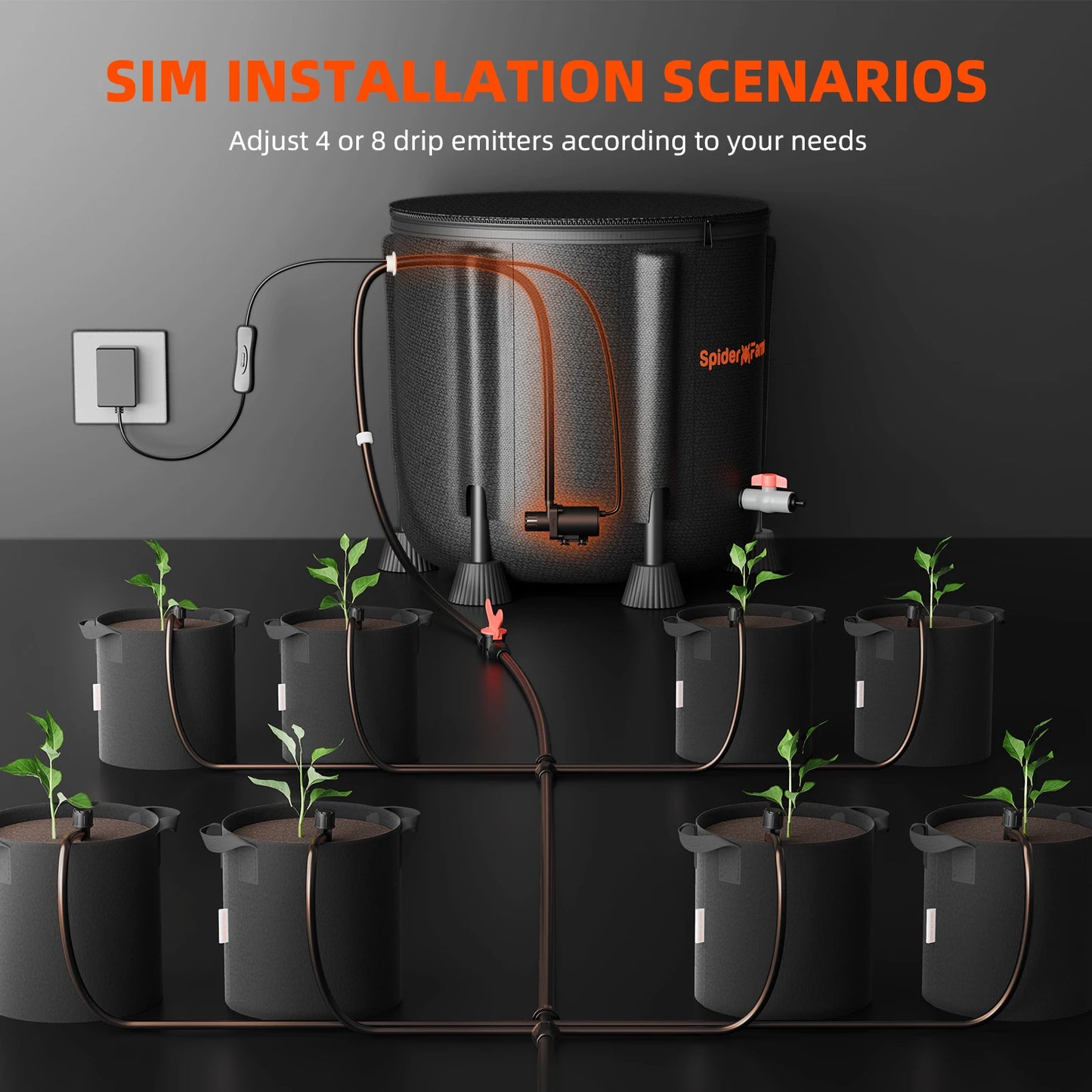 Spider Farmer Automatic Drip Irrigation System Water Pump Hose Spray for Plants