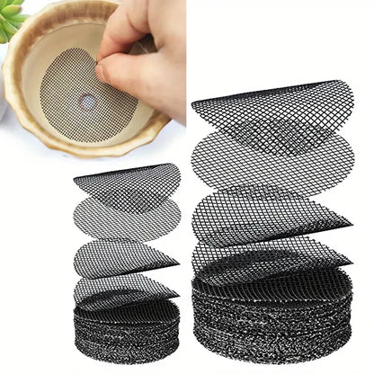 50 Piece Pot Hole Screen Mat, Round Drainage Hole Screen to prevent soil loss, Plant Drainage Screen Gasket, Gardening Supplies