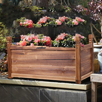 Raised Garden Bed Flower or Vegetable Planter Window Mounted Plant Box for Garden, Yard Wood Box for Planting