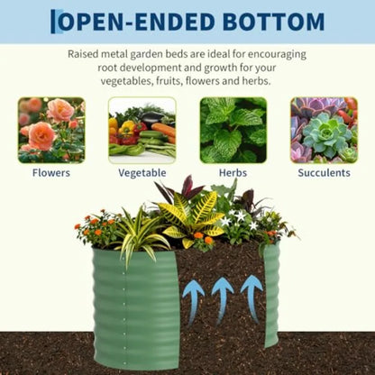 2 Pack Galvanized Raised Garden Beds - 4x2x2ft Planter Box for Vegetables Flowers Rust-Resistant Garden Box Easy Assembly Raise