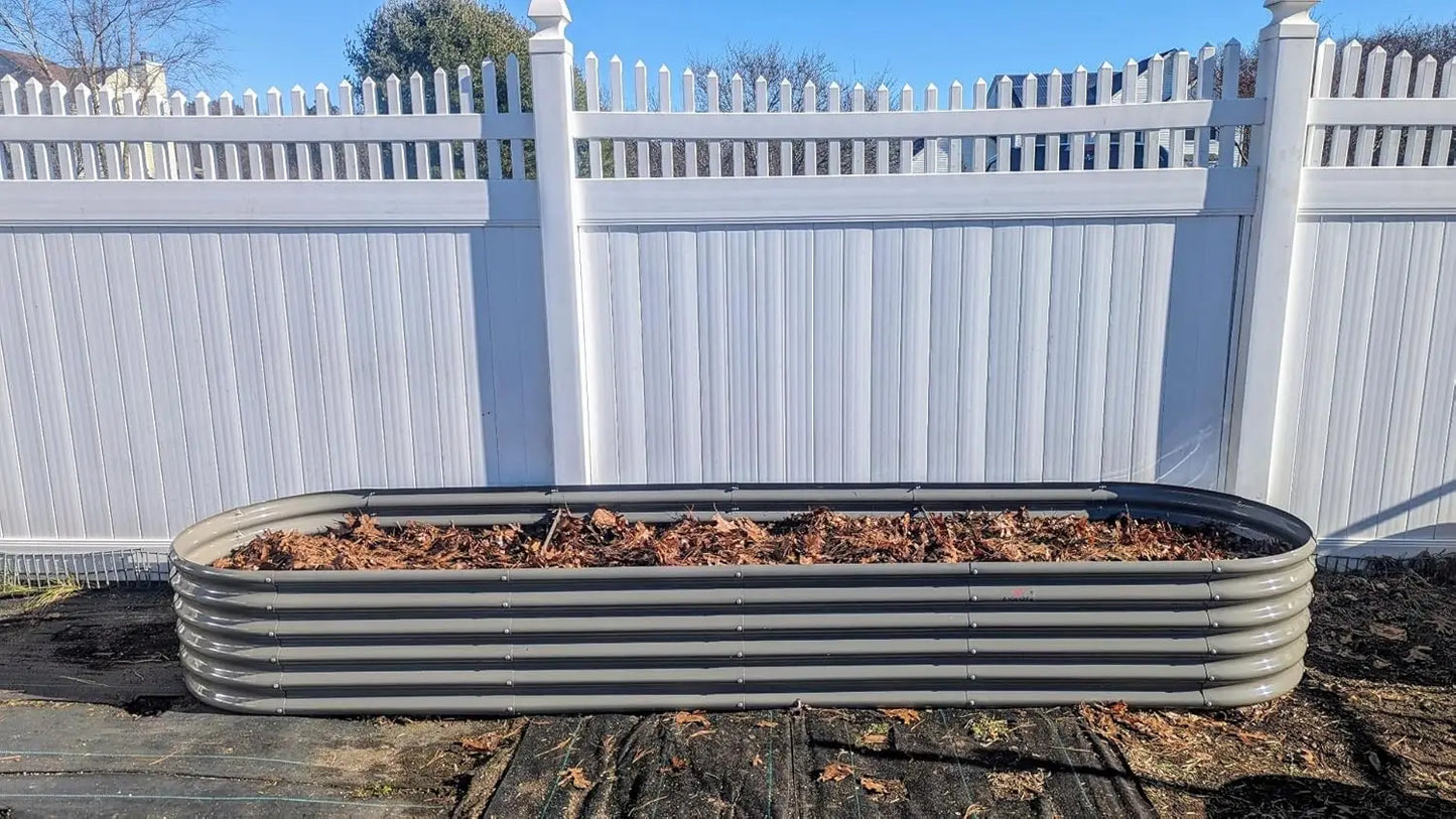 12X3X1.5 ft Galvanized Raised Garden Beds Outdoor, Oval Extra Large Planter Box for Vegetables Flowers, Anti-Rust & Easy-Setup